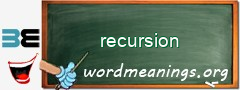 WordMeaning blackboard for recursion